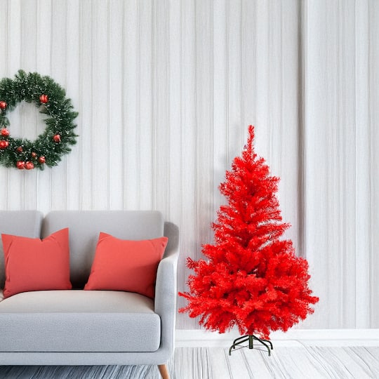 Northlight 4ft. Unlit Scarlet Red Full Pine Artificial Christmas Tree